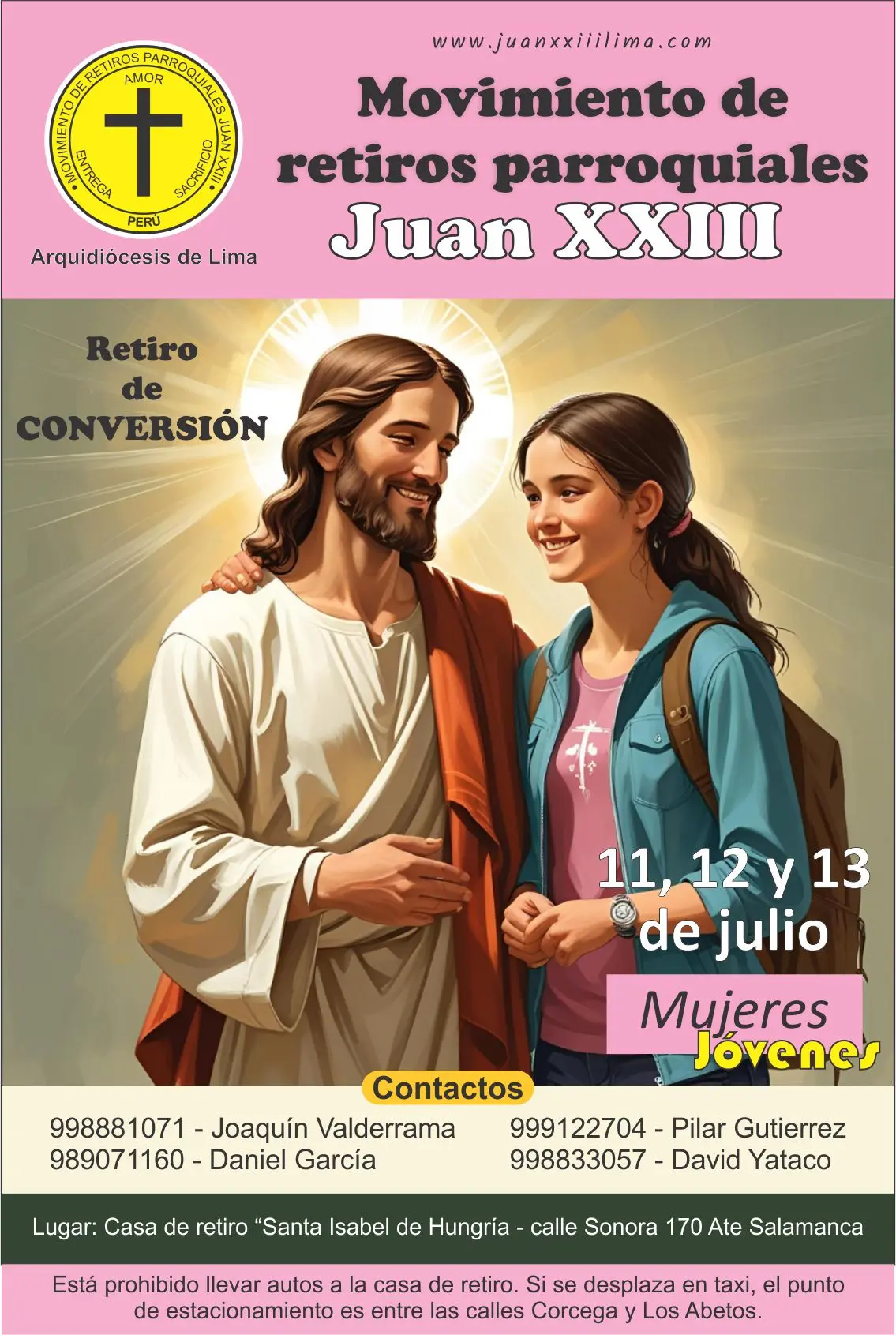 retiro, jovenes, juan xxiii, julio, lima, peru
